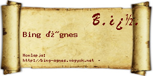 Bing Ágnes névjegykártya